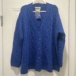 Aran Crafts 100% Merino Wool Made in Ireland Cable Knit Cardigan XXL